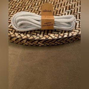 Allbirds Happy Holidays shoe laces. NWOT. Silver
